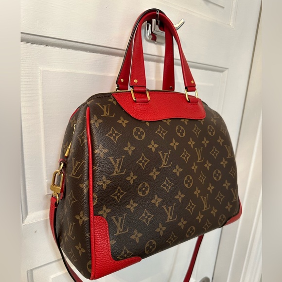 Louis Vuitton Monogram Canvas and Red Leather Bag - Picture 2 of 8